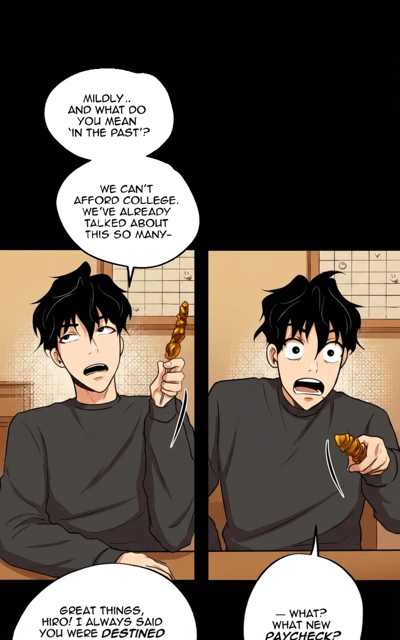 Webtoon panel with English text
