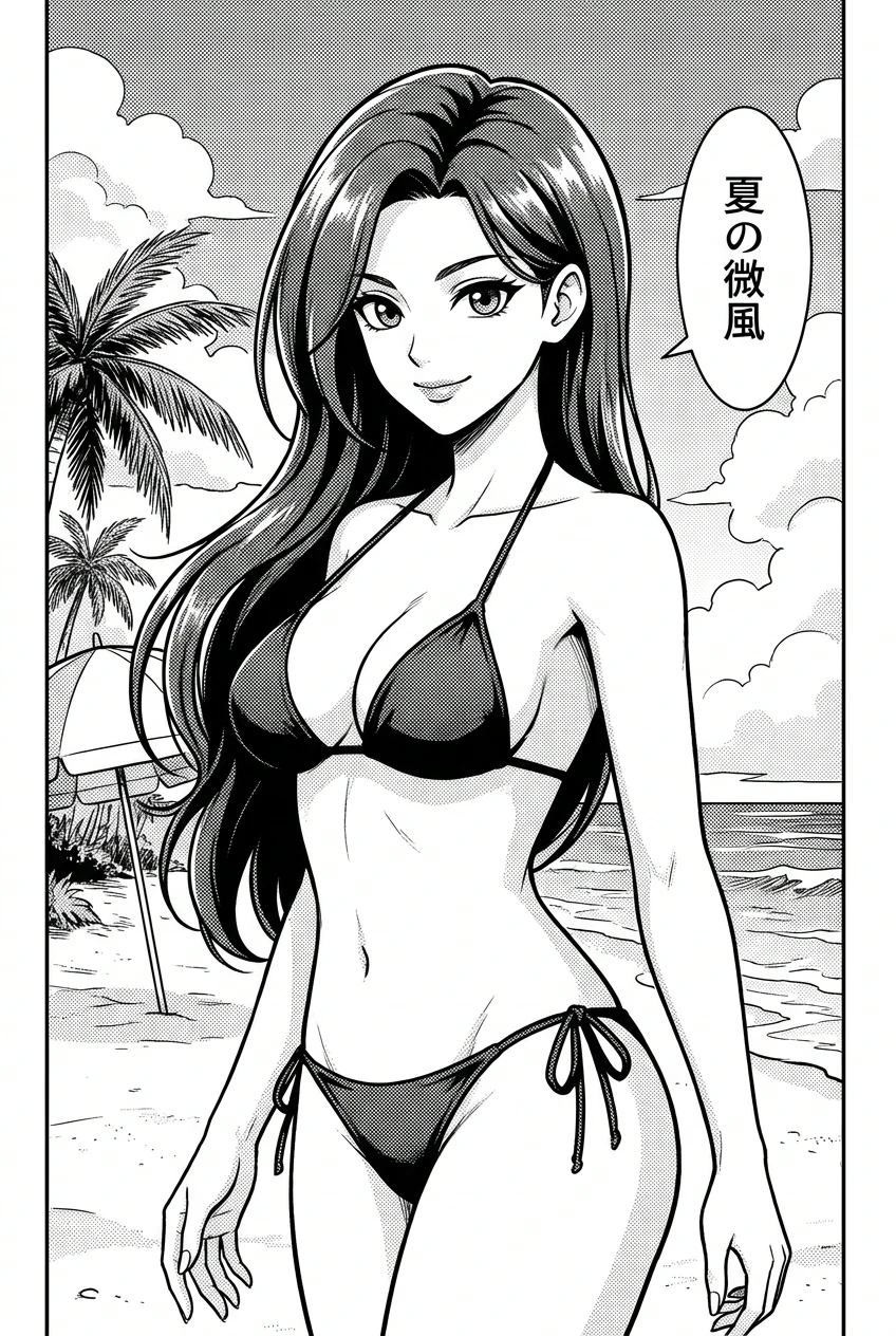 Manga character in black and white