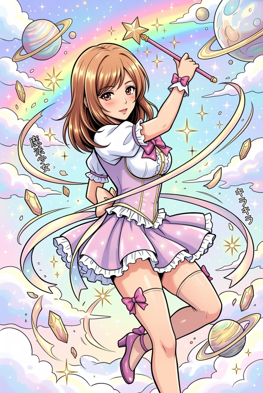 The same illustration colorized in a vibrant palette