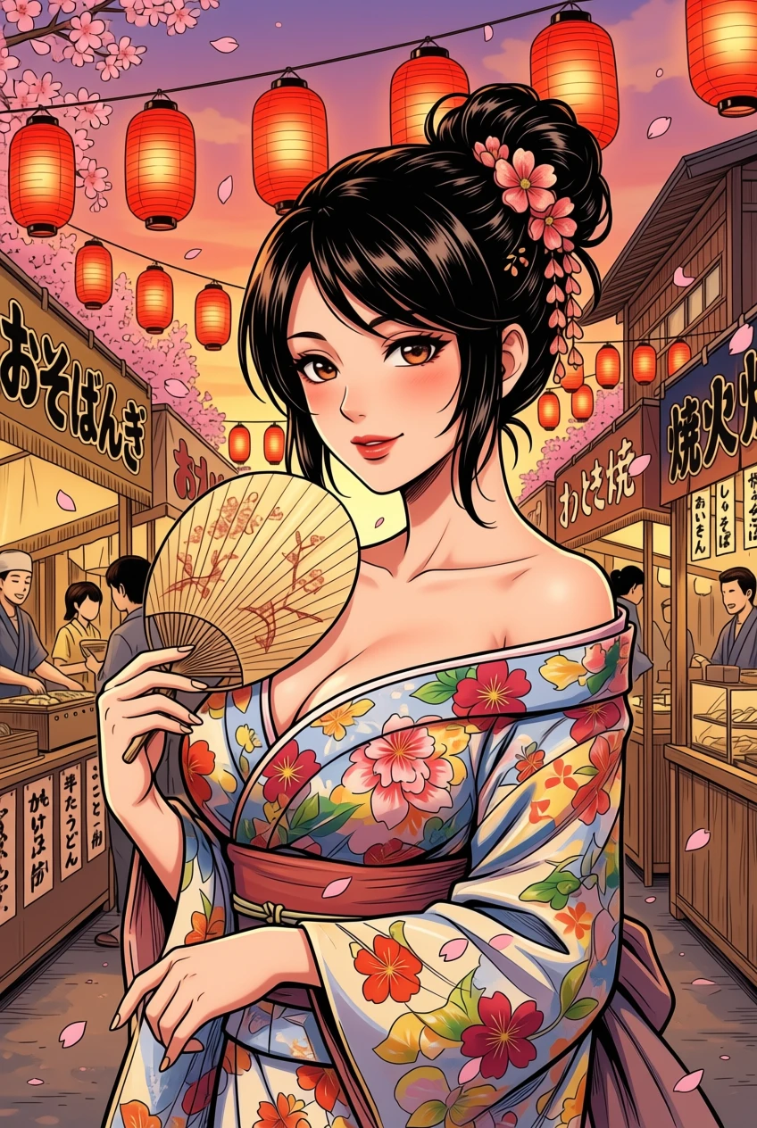 The same manga illustration colorized with vibrant AI color